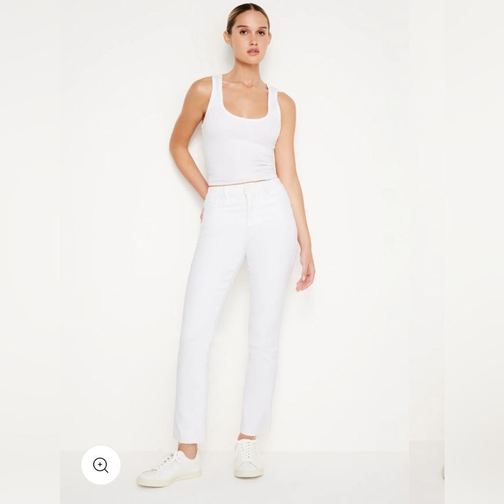 Good American Good Legs Jeans 15 White High Rise Raw Hem Skinny
